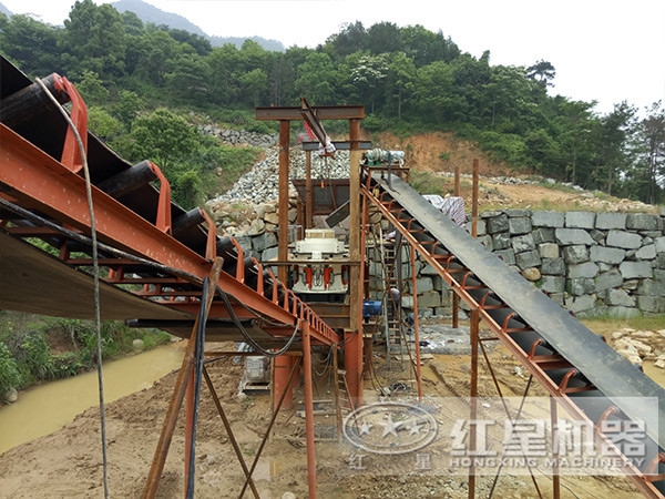 重庆大型、专业河卵石石料破碎生产线现场实拍